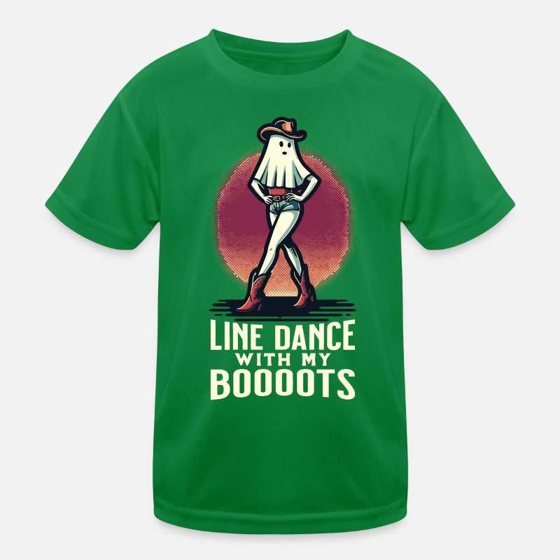 Cowboy Mit Boots Lustiges Line Dance Gespenst Kinder Funktions-T-Shirt