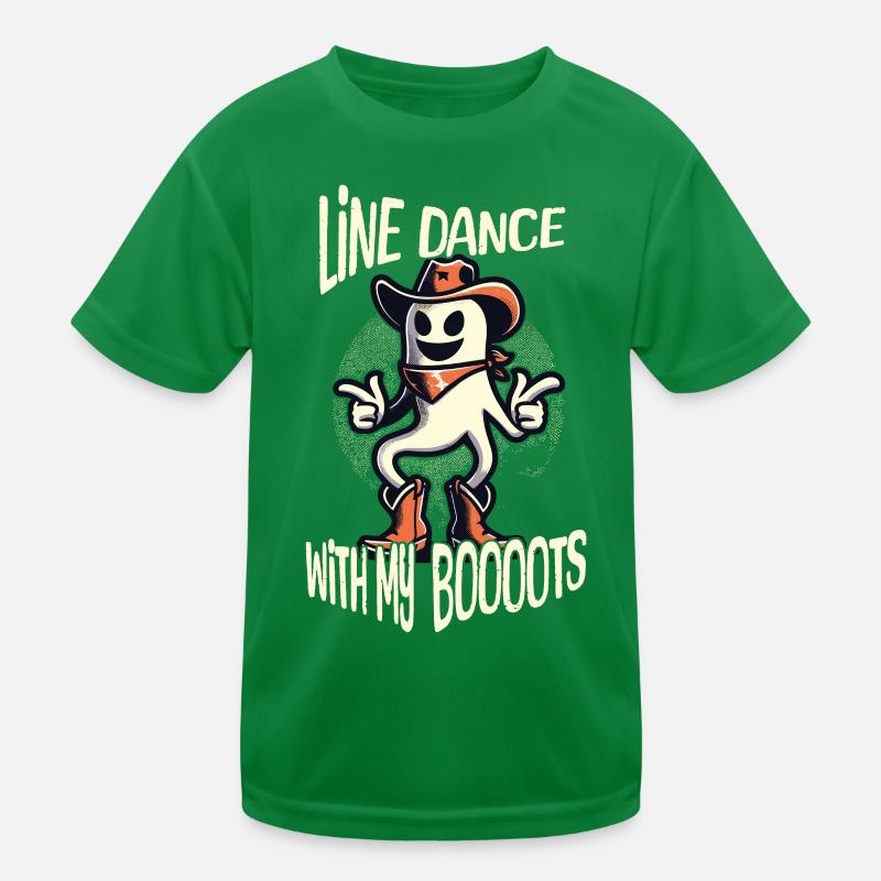 Cowboy Mit Boots Line Dance Gespenst Kinder Funktions-T-Shirt