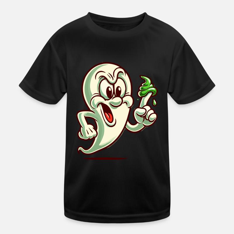 Funny Boobby Ghost Retro Cartoon Style Booger Kids Functional T-Shirt