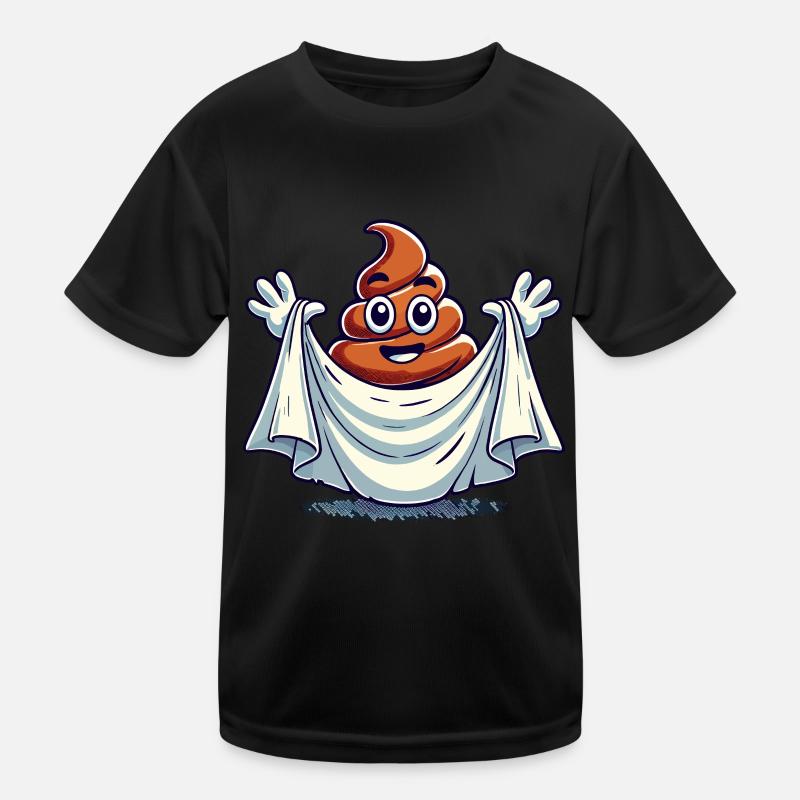 Drôle Caca Pile Ghost Bull Feuille Caca T-shirt sport Enfant