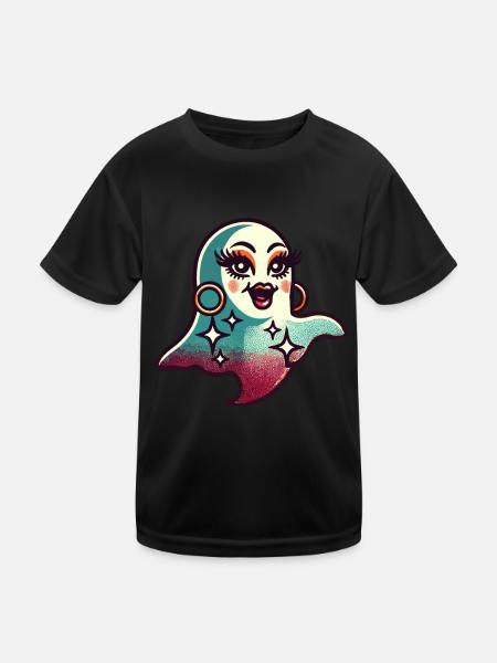 Drôle Glamour Goule Flashy Halloween - T-shirt sport Enfant - noir - Devant
