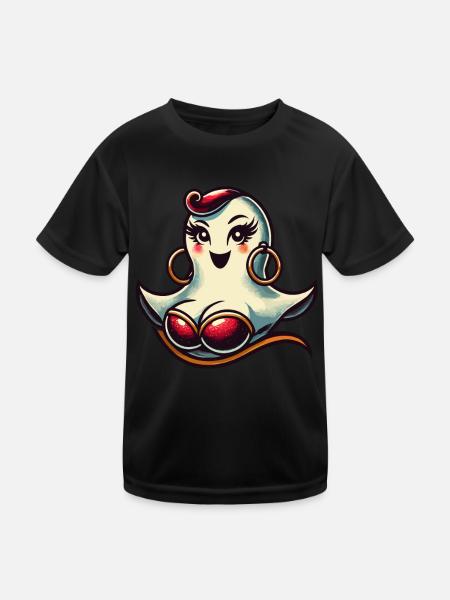Drôle Glamour Goule Flashy Halloween - T-shirt sport Enfant - noir - Devant