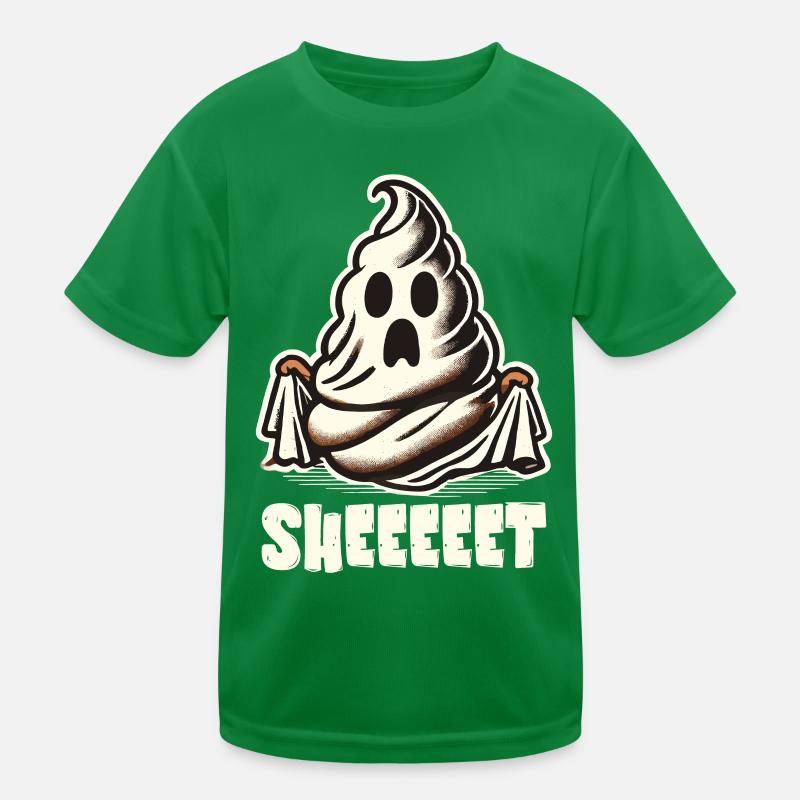 Halloween Caca Drôle Feuille Fantôme T-shirt sport Enfant