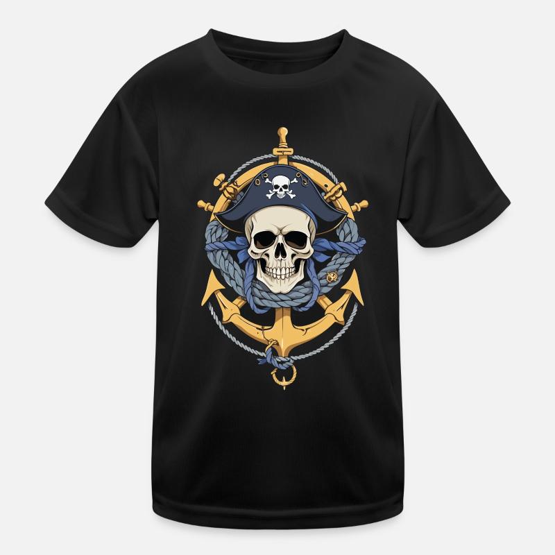 Drapeaux de pirate crâne Jolly Roger costume de pirate T-shirt sport Enfant
