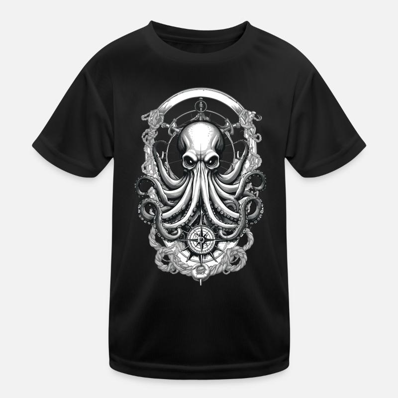 Octopus Sea Monster Hobby Pêcheur Marin T-shirt sport Enfant
