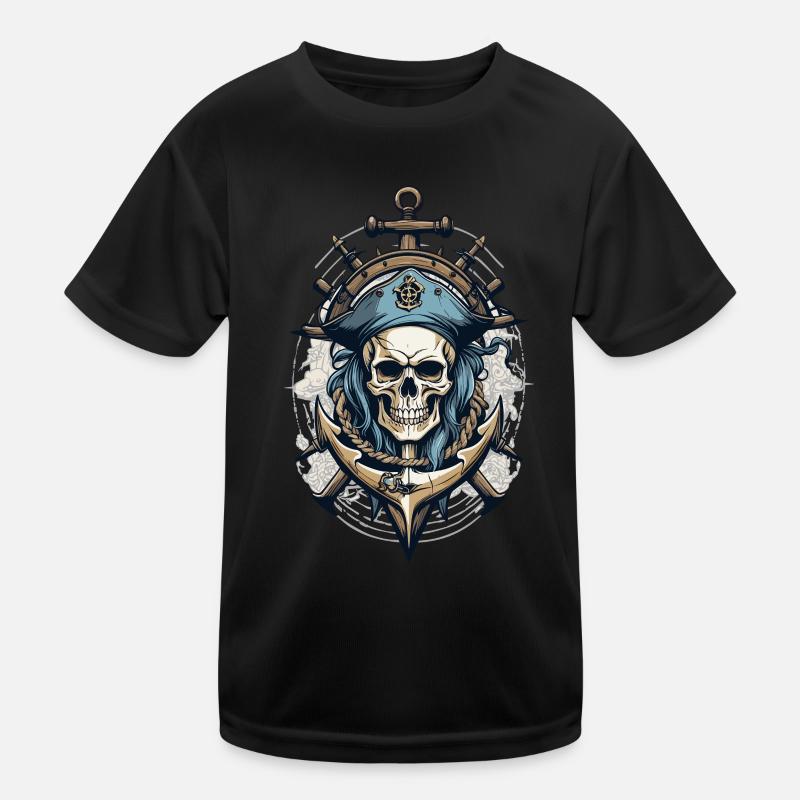 Drapeaux de pirate crâne Jolly Roger costume de pirate T-shirt sport Enfant