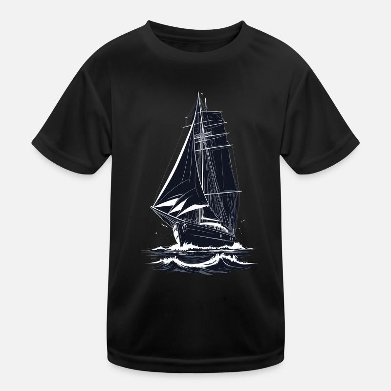Aventure maritime voilier illustration T-shirt sport Enfant