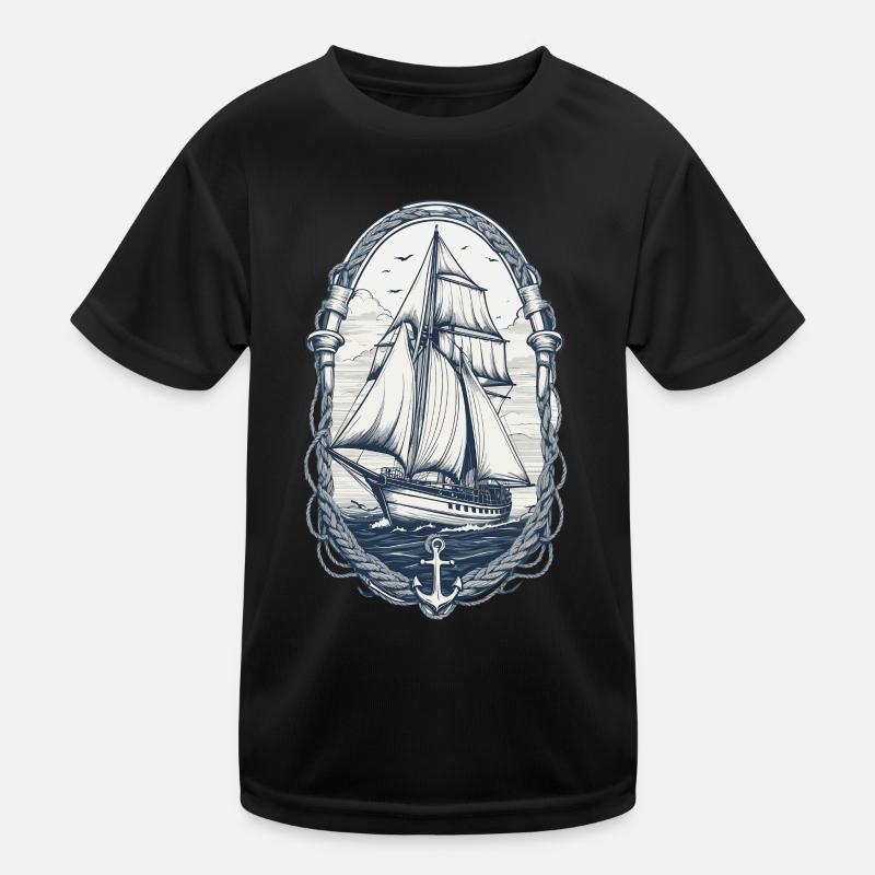 Motif d’aventure élégant de voilier T-shirt sport Enfant