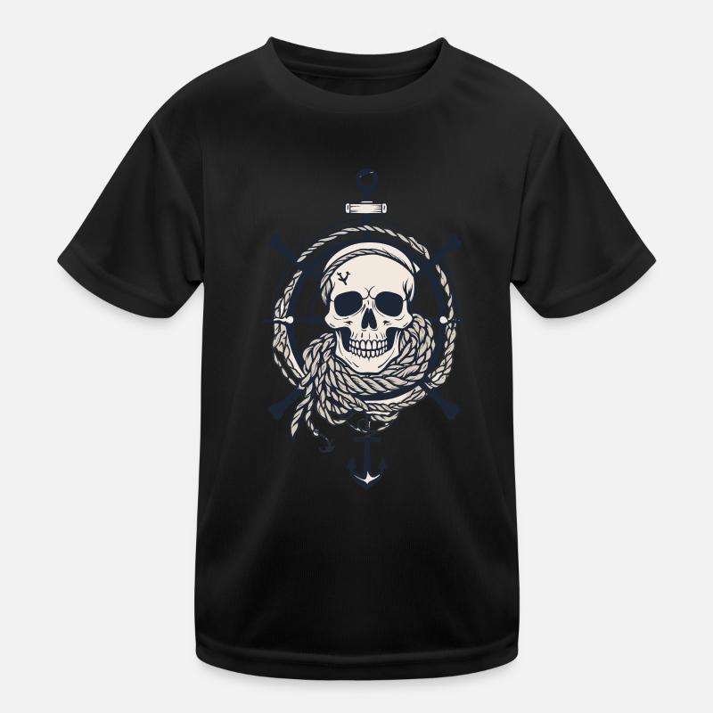 Pirate Flags Skull Jolly Roger Pirate Costume Kids Functional T-Shirt