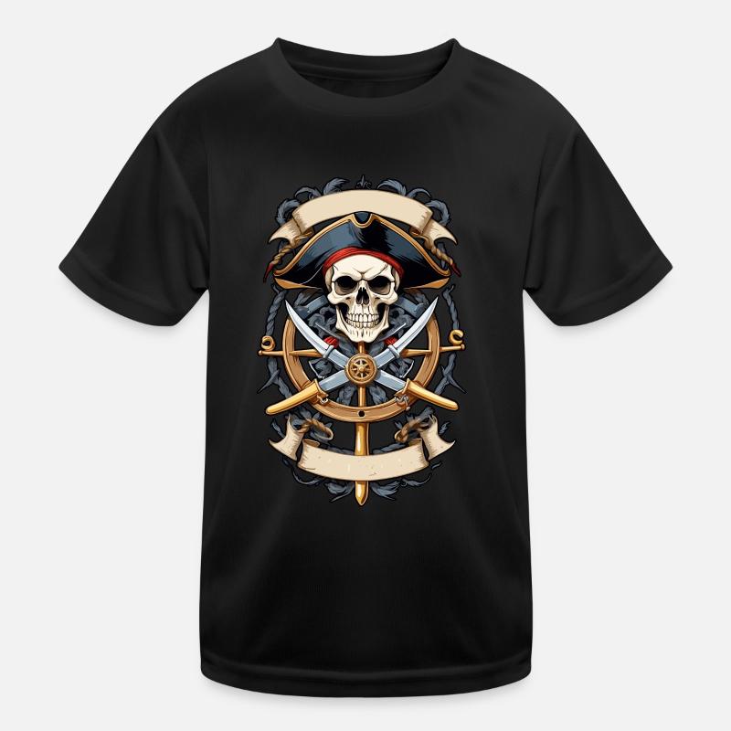 Drapeaux de pirate crâne Jolly Roger costume de pirate T-shirt sport Enfant