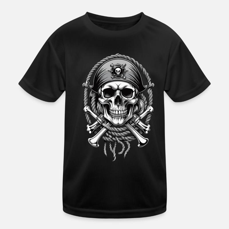 Drapeaux de pirate crâne Jolly Roger costume de pirate T-shirt sport Enfant