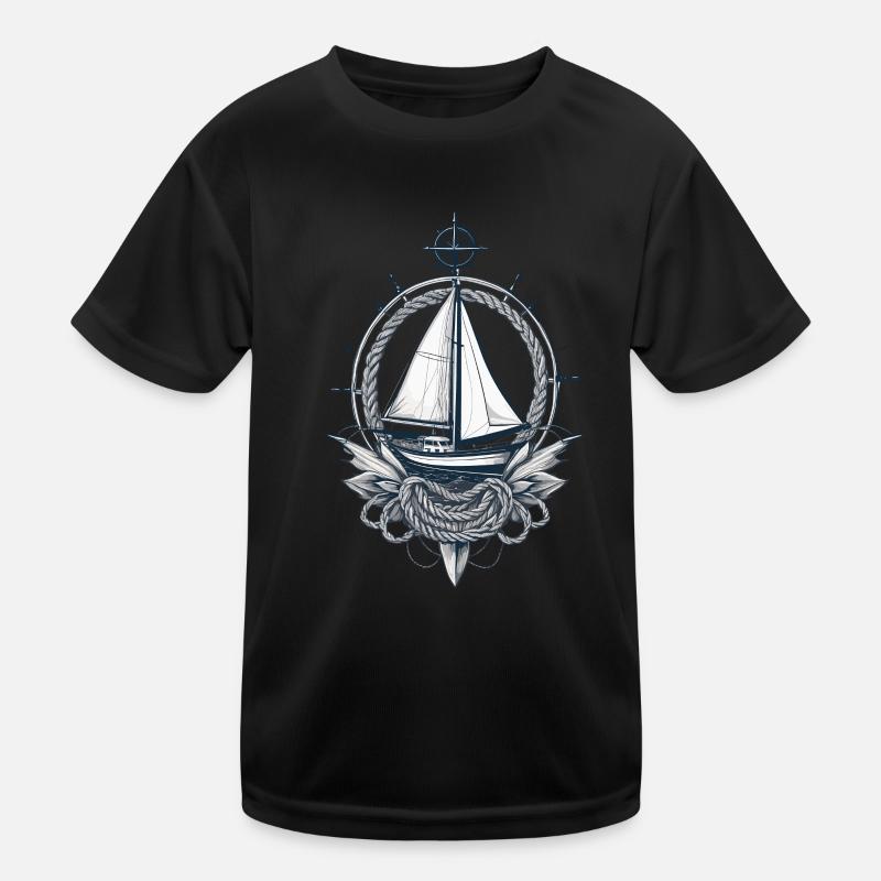 äSegelboot Kompass Nautik Abenteuer Kinder Funktions-T-Shirt