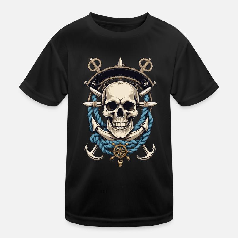 Pirate Costume Design Pirate Flag Jolly Roger Kids Functional T-Shirt