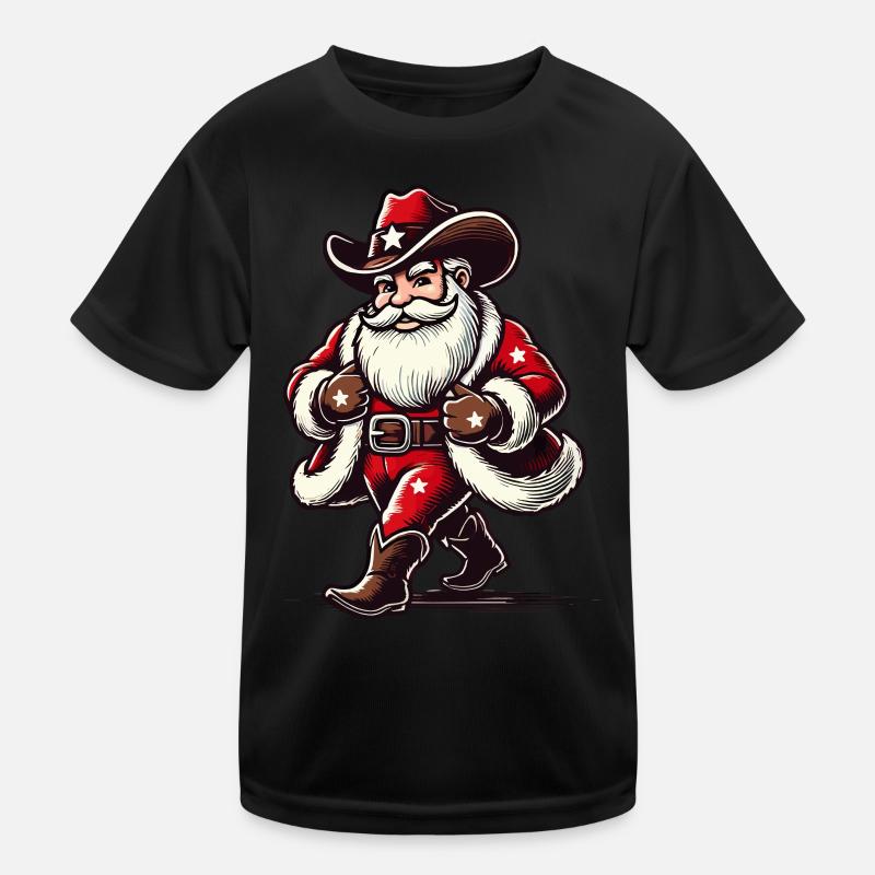 Cowboy Père Noël Aventureux Festif T-shirt sport Enfant