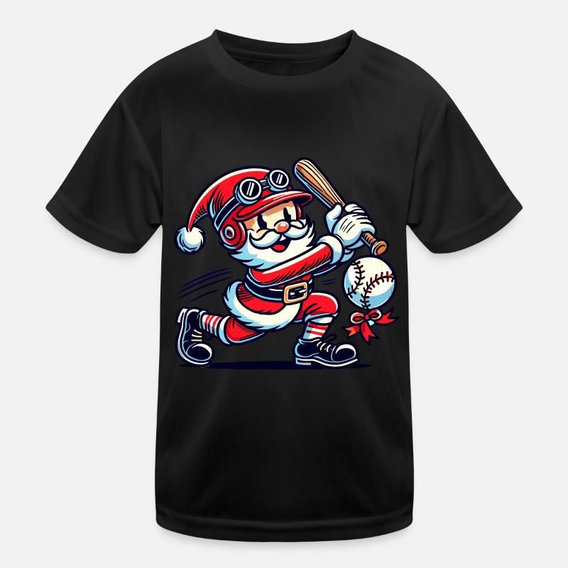 Weihnachtsmann Schwingt Baseballschläger Kinder Funktions-T-Shirt