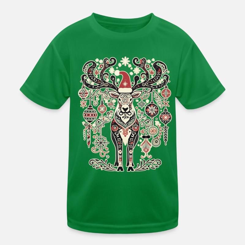 Cerf de Noël Vintage Cottagecore T-shirt sport Enfant