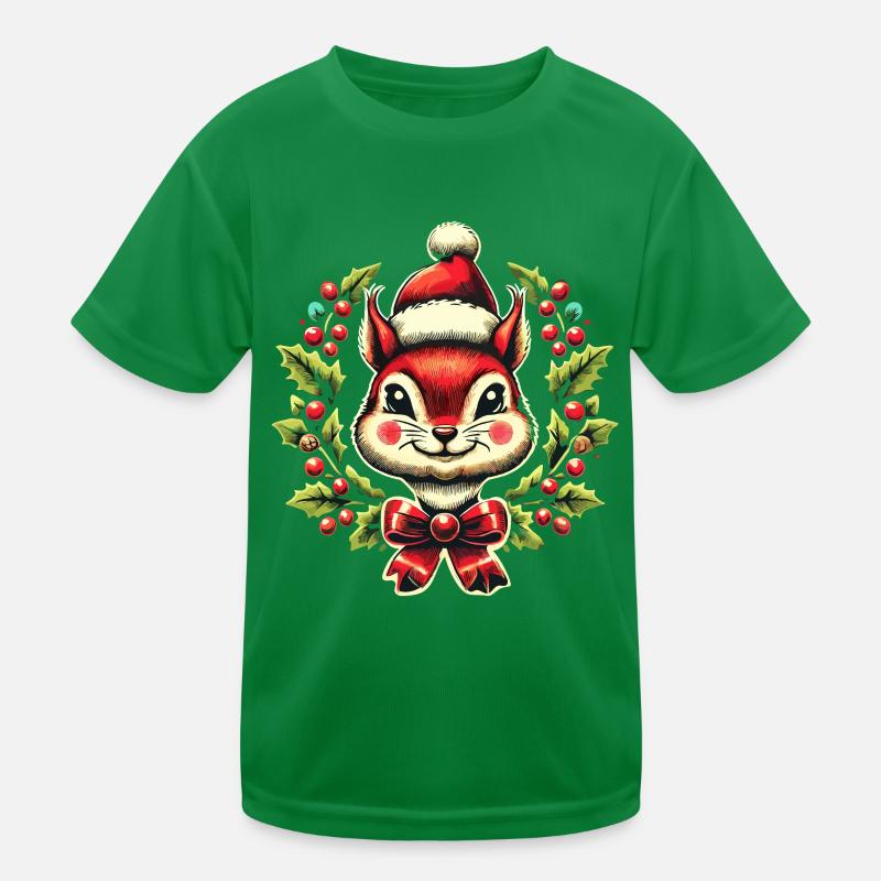 Joyeux écureuil Noël Festif T-shirt sport Enfant