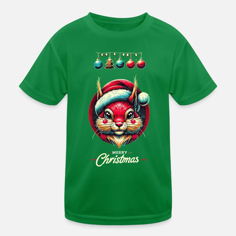 Joyeux Noël Motif Écureuil T-shirt sport Enfant