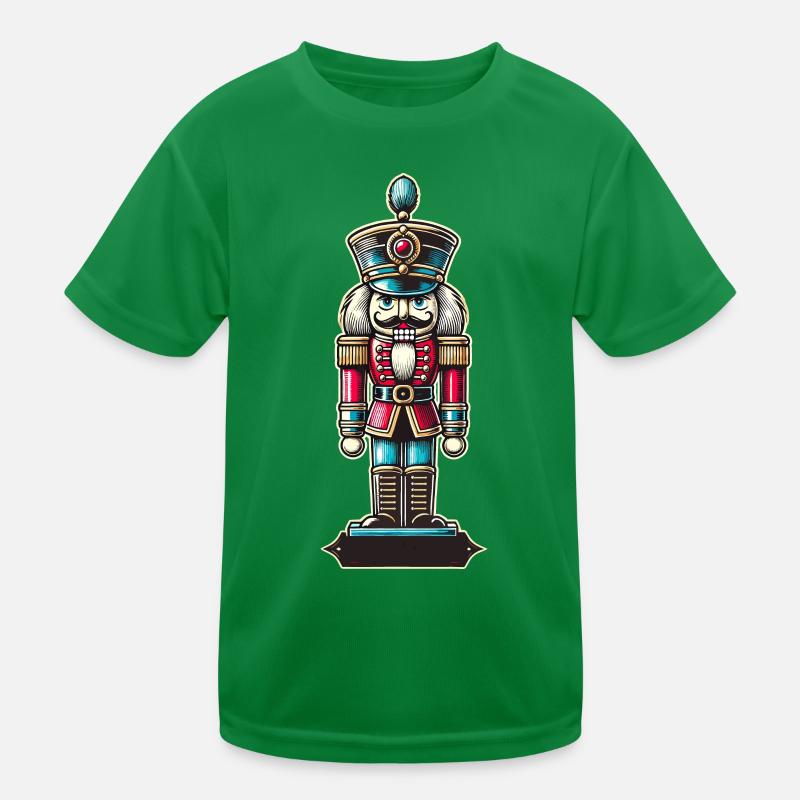 Weihnachtlicher Nussknacker Retro Stil Kinder Funktions-T-Shirt