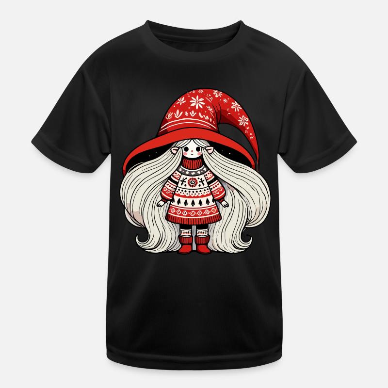 Weihnachtswichtel im Skandinavischen Stil Kinder Funktions-T-Shirt