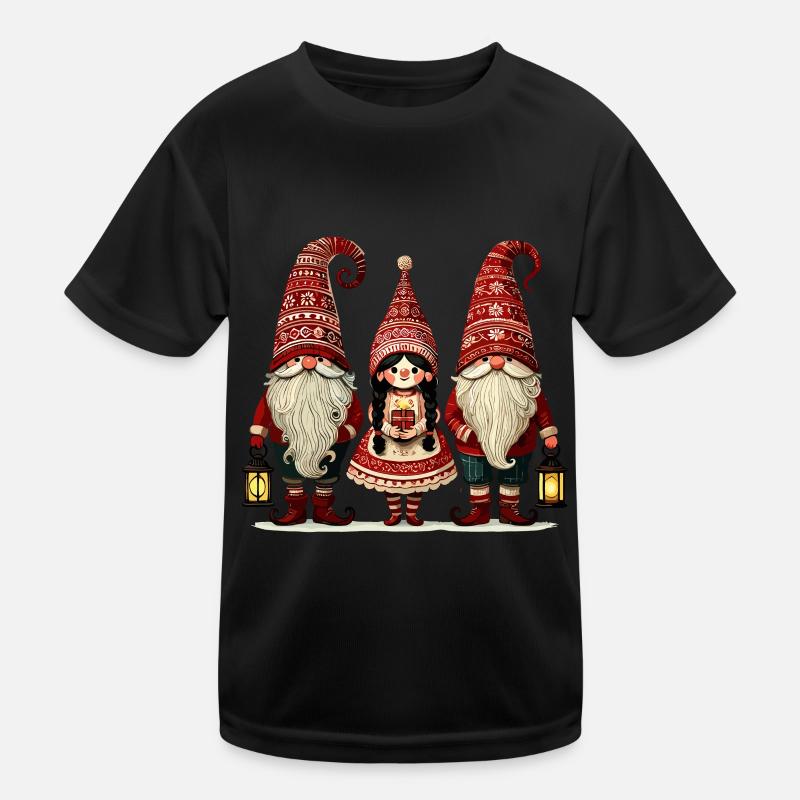 Weihnachtliche Gnome Süße Wichtel Zwerge Kinder Funktions-T-Shirt