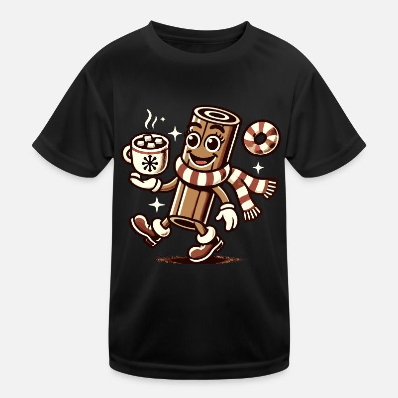 Chocolat chaud à la cannelle Dessin animé T-shirt sport Enfant