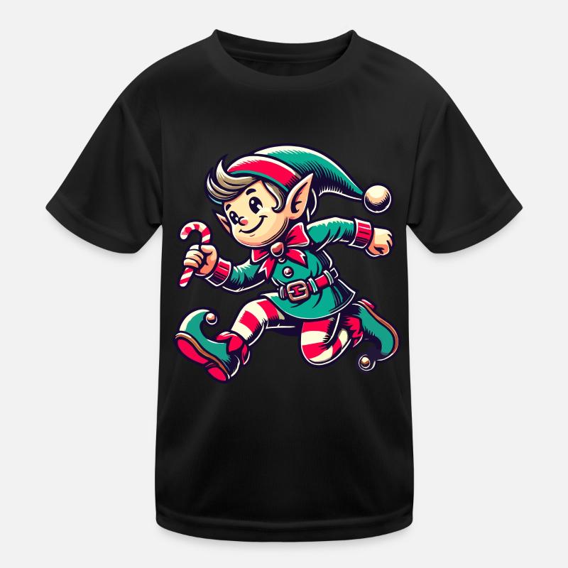 Joyeux nain de Noël avec canne à sucre T-shirt sport Enfant