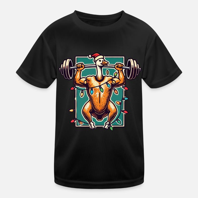 Musculation Oie de Noël Fun T-shirt sport Enfant