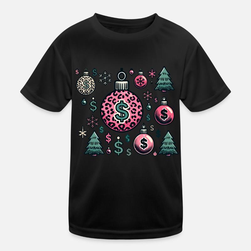 Weihnachtskugeln Dollar Symbole Kinder Funktions-T-Shirt