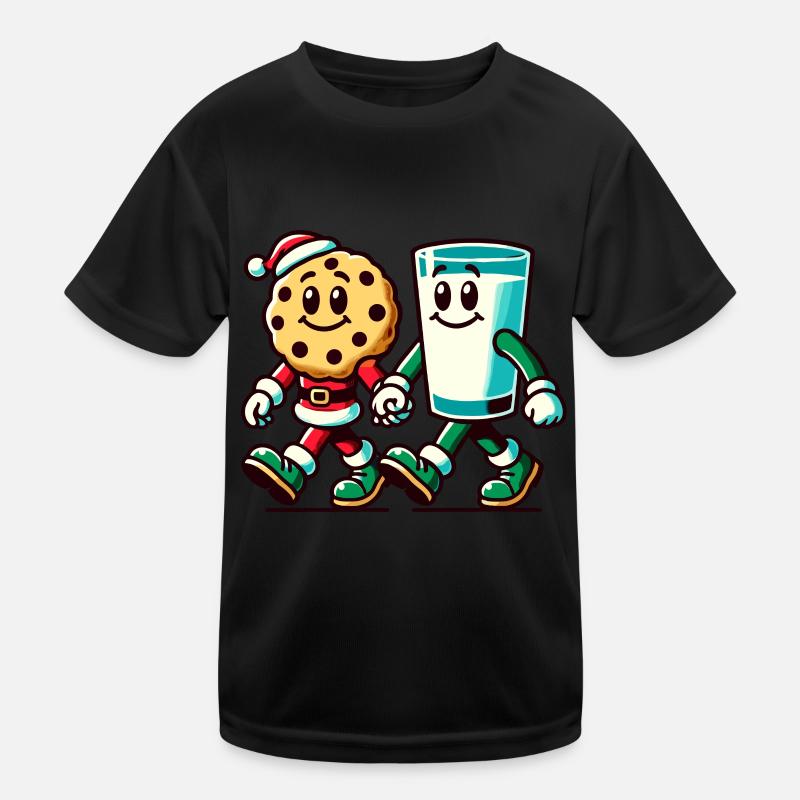 Christmas Biscuit And Milk Delight Kids Functional T-Shirt