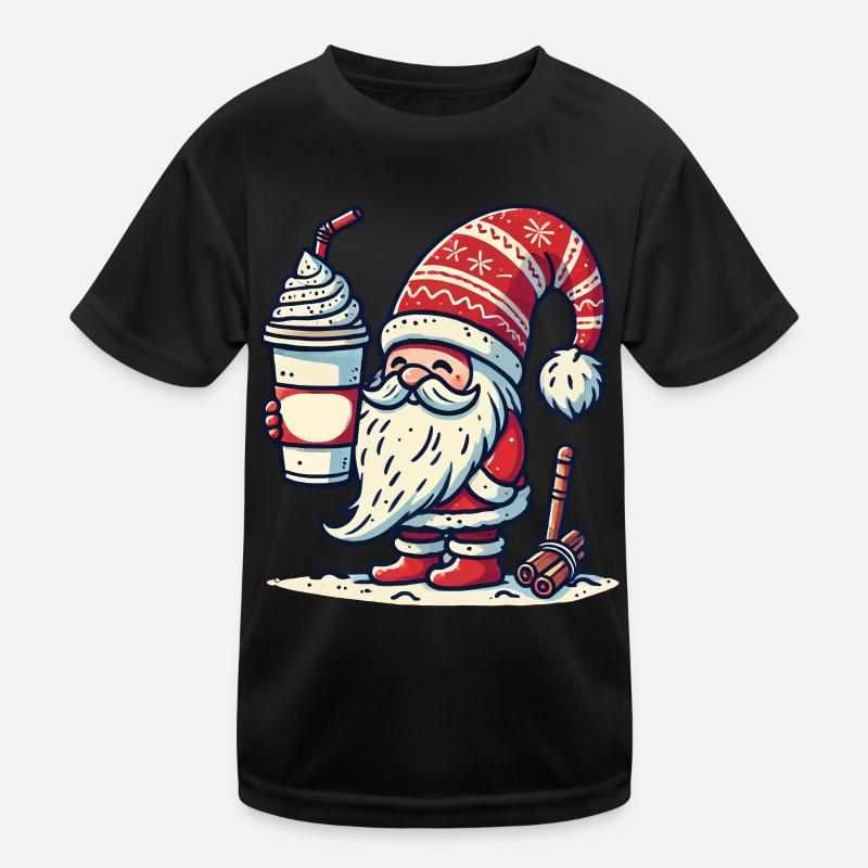Christmas Coffee Lover Gnome Gnome Gnome Kids Functional T-Shirt