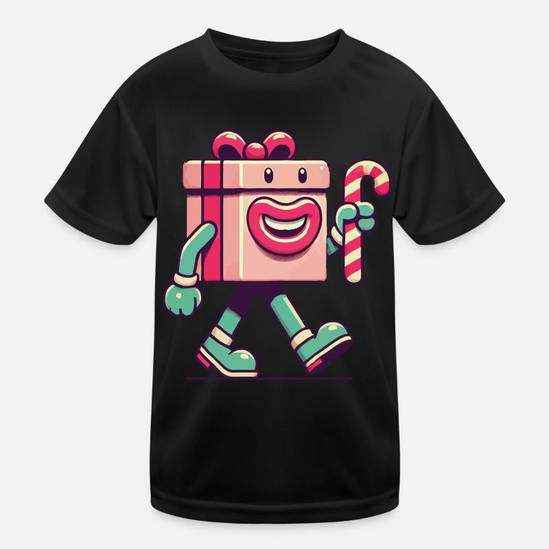 Merry Christmas Gift Mascot Kids Functional T-Shirt