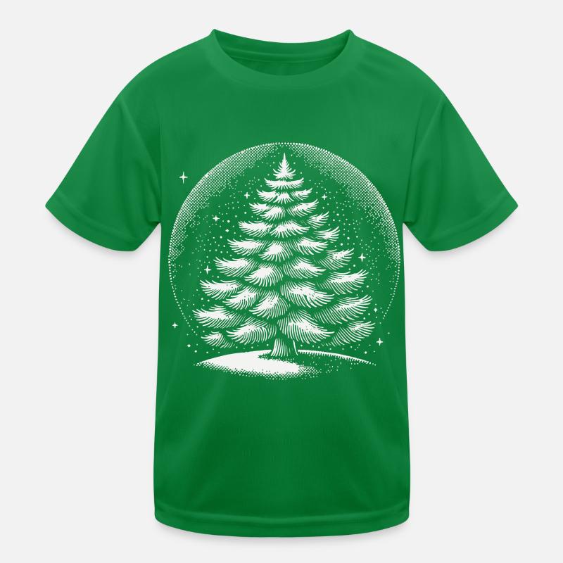 Atmospheric Christmas Tree Artwork Kids Functional T-Shirt