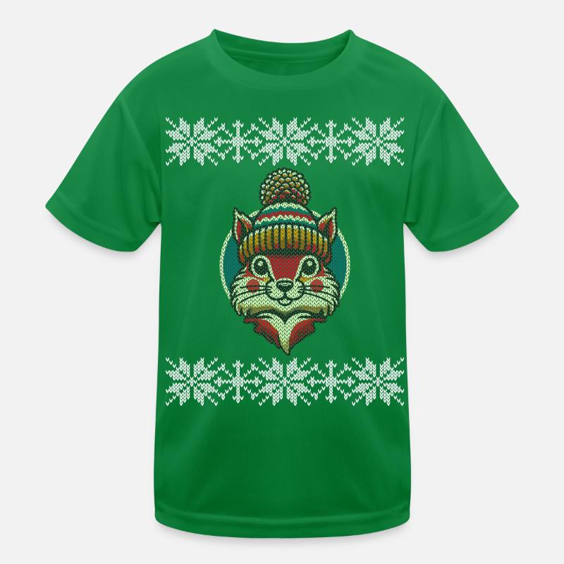 Écureuil de style tricot d’hiver avec chapeau T-shirt sport Enfant