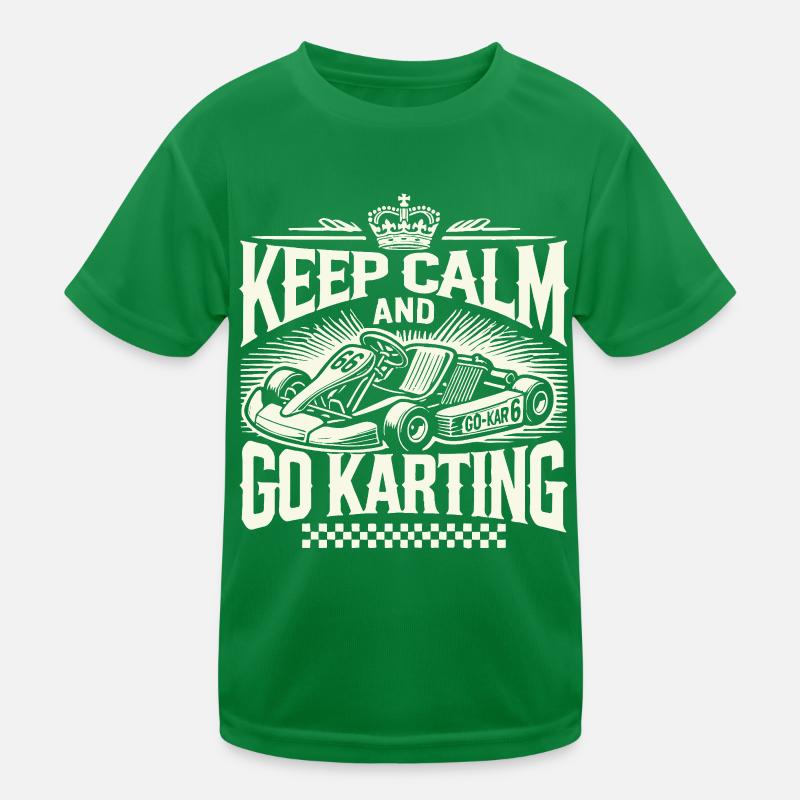 Keep Calm and Go-Kart Fahren Kinder Funktions-T-Shirt