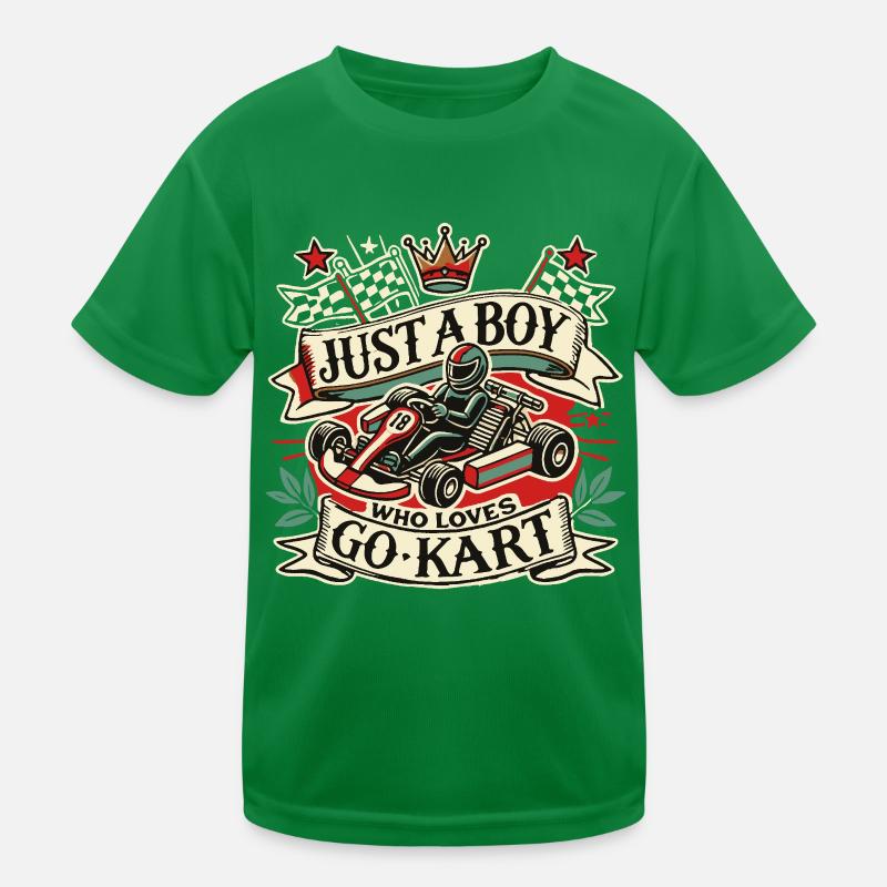 Garçon aimant les courses de karting T-shirt sport Enfant