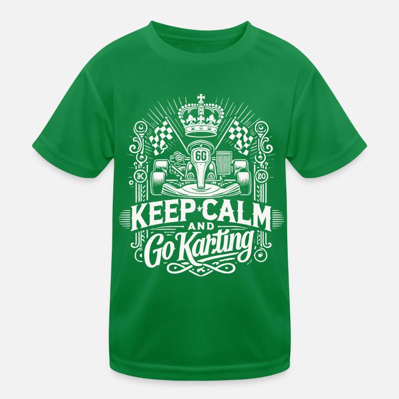 Keep Calm and Go-Kart Fahren Kinder Funktions-T-Shirt