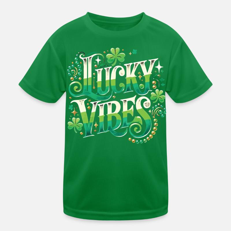 St. Patrick's Day Lucky Vibes Design Kinder Funktions-T-Shirt