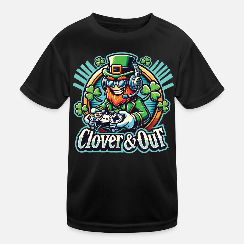 St. Patrick's Day Clover & Out Gaming Kinder Funktions-T-Shirt