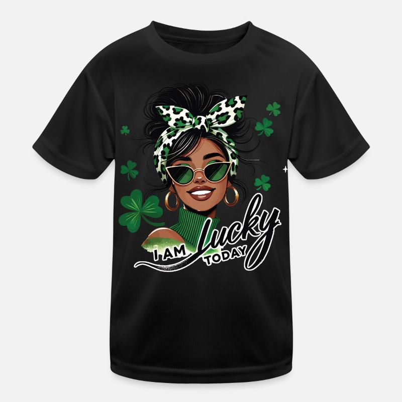 St. Patrick's Day Girl Ich Bin Heute Glücklich Kinder Funktions-T-Shirt
