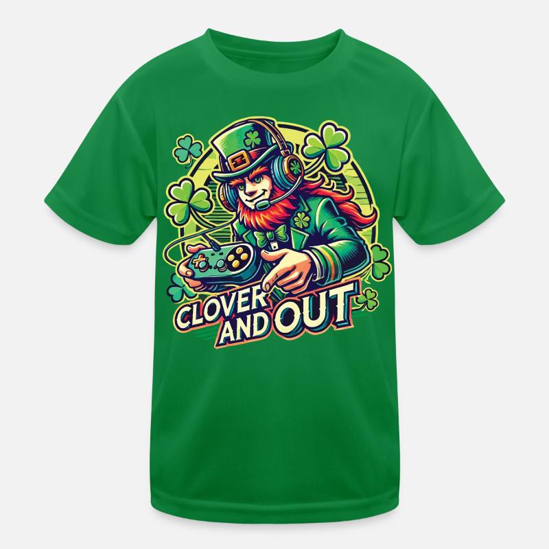 Clover And Out St. Patricks Day Gaming Design Kinder Funktions-T-Shirt