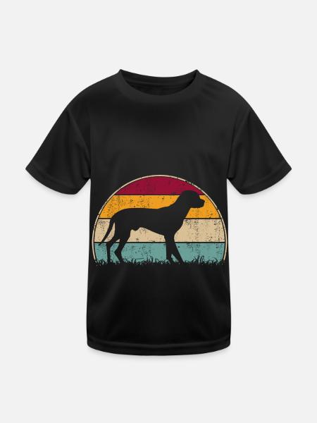 Schwarzwildbracke Slovenský Kopov Retro Vintage - Kinder Funktions-T-Shirt - Schwarz - Vorne