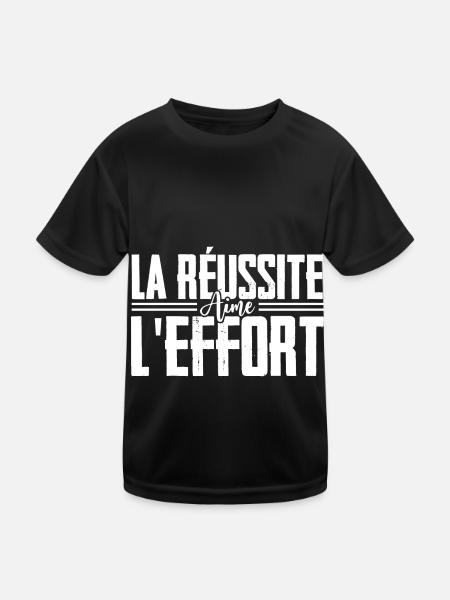 Success loves effort (like-b) - NeedyMindSet - Kids Functional T-Shirt - black - Front