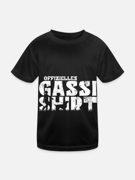 Flat Coated Retriever Offizielles Gassi Mama - Kinder Funktions-T-Shirt - Schwarz - Vorne