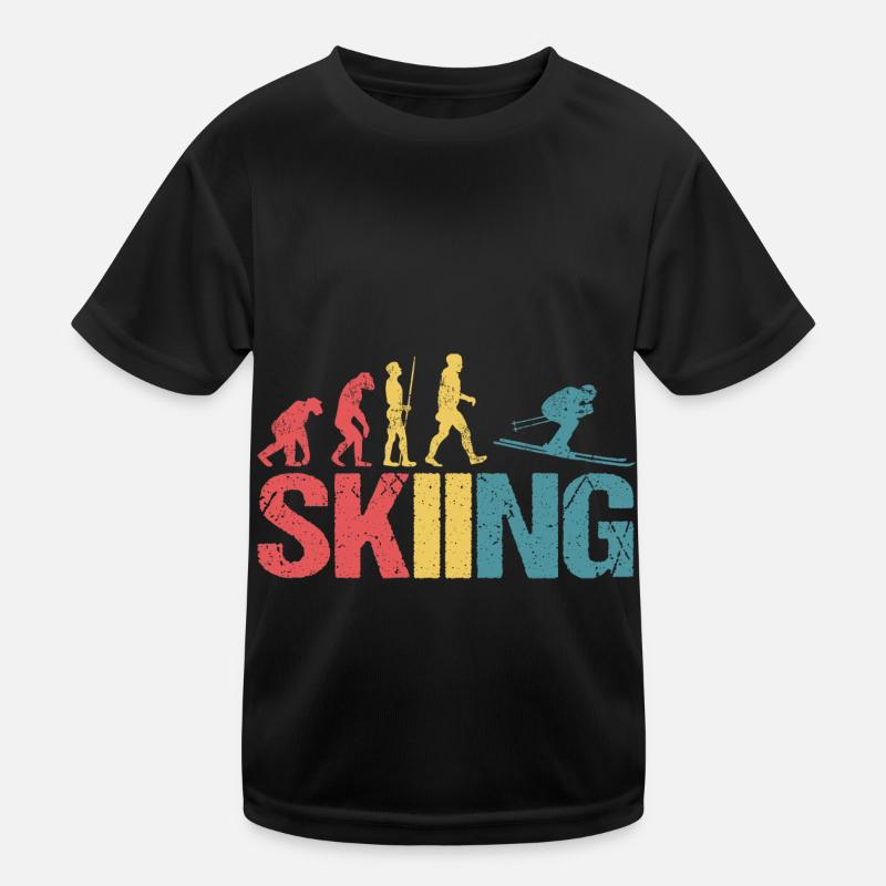 Evolution of Skiing Kinder Funktions-T-Shirt