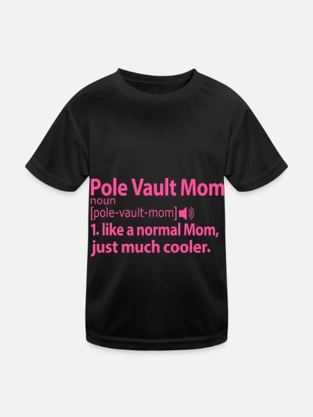 Stabhochsprung Stabhochspringer Mom Frauen Lustig - Kinder Funktions-T-Shirt - Schwarz - Vorne