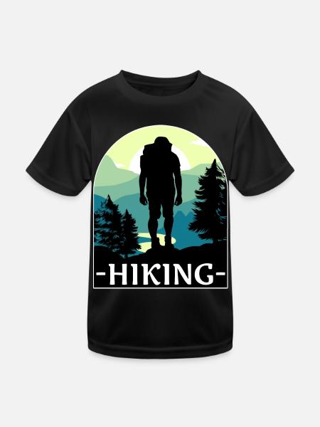 Hikers design hiking - Kids Functional T-Shirt - black - Front