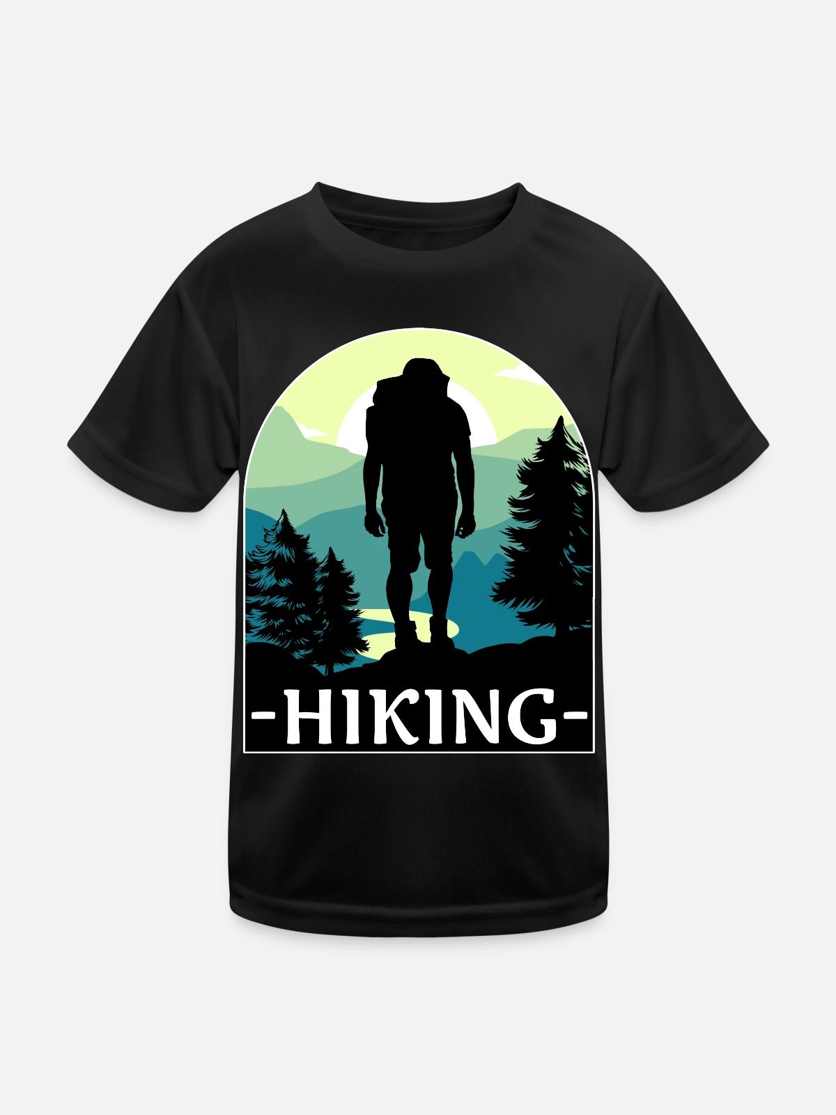 Hikers design hiking - Kids Functional T-Shirt - black - Front
