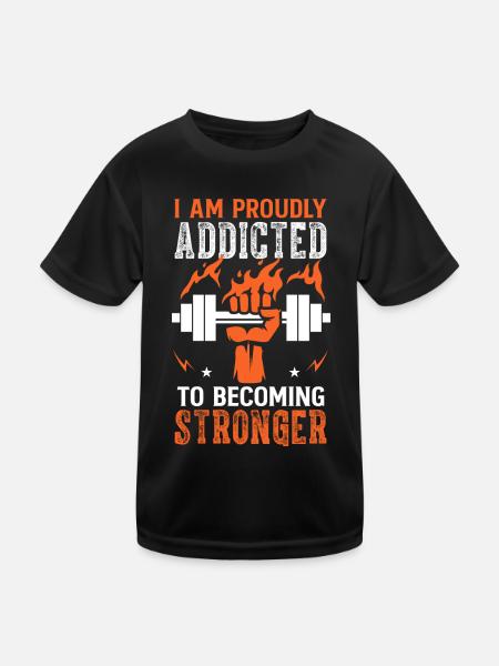 Musculation Bodybuilder Dumbbell Gym Fitness - T-shirt sport Enfant - noir - Devant