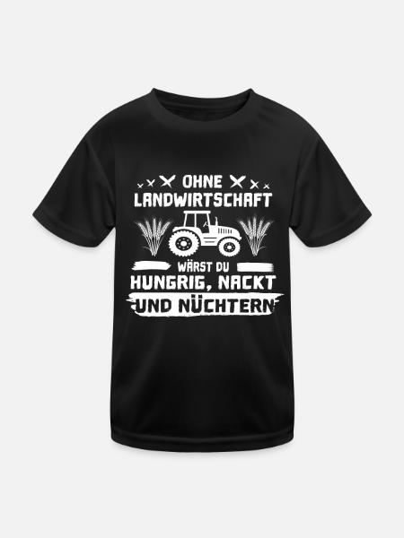 Bauerndemo Landwirtschaft Traktor Demonstration - Kinder Funktions-T-Shirt - Schwarz - Vorne